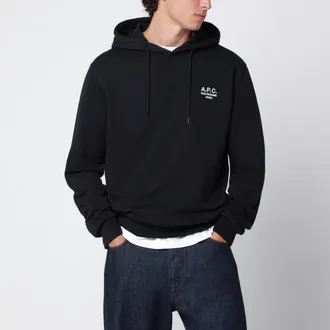 A.P.C. Felpa con cappuccio nera in cotone