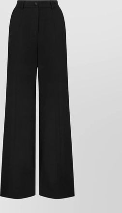 Dolce & Gabbana high-waisted straight-leg silk wool trousers