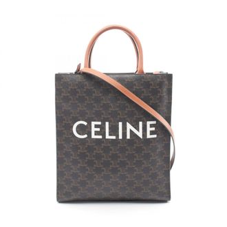 Celine Black Brown Coated Canvas Leather Handbag Tote Bag (Pre-Owned)