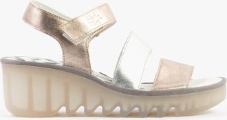 FLY London Bexy575fly Womens Sandals Sahara/silver - Multicolour Leather - Size UK 8