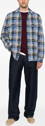 Guest In Residence Plaid Cotton-Blend Shirt - Light Blue