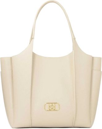 Kazar Ruime cr&egrave;me schoudertas - Dames - Shoppers - Beige - ONE Size - Leer - Tassen