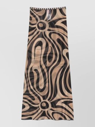 Pucci high waist tulle skirt abstract pattern