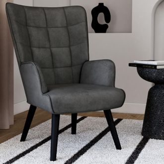 IDMarket Idmarket - Sill&oacute;n Escandinavo Ania De Terciopelo Gris