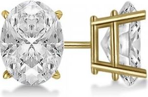 Allurez 1.00ct. Oval-Cut Lab Diamond Stud Earrings 14kt Yellow Gold (F-G, VS1)