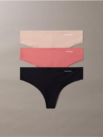 Calvin Klein Womens Invisibles 3-Pack Thong - Multi - XL