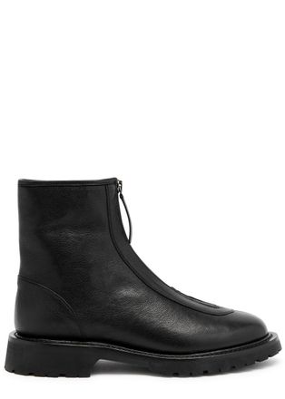 Legres Grained Leather Ankle Boots - Black - 40 (IT40/ UK7)