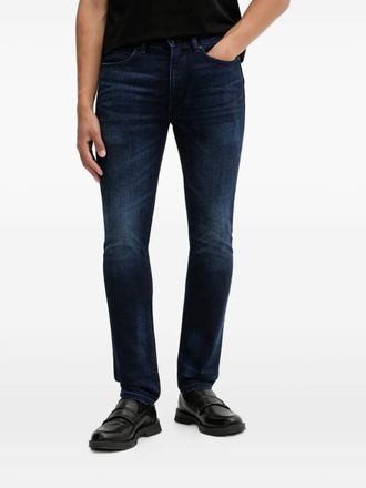 HUGO BOSS logo-patch denim jeans - Blue