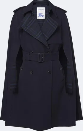 Burberry Burberry Check belted wool cape