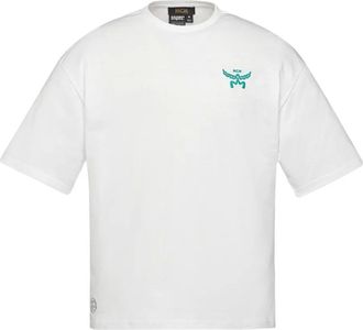 MCM x SNIPES T-shirt con logo e strass - Bianco