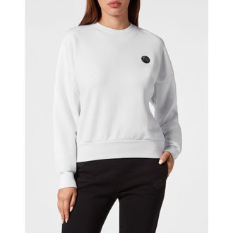 Plein Sport Sweatshirt Glitter Women in White at Nordstrom, Size X-Large
