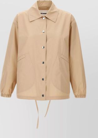 Jil Sander branded collar jacket with elasticated cuffs