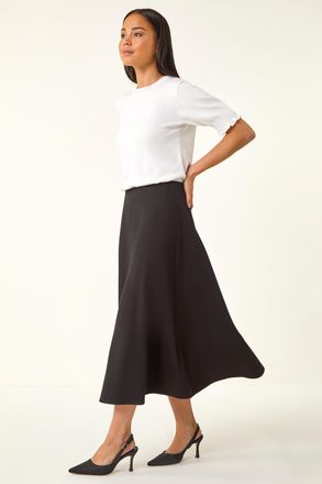 Roman Ponte Stretch Midi Skirt