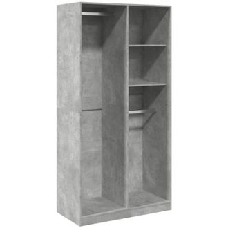 vidaXL Vidaxl - Armario de madera contrachapada gris hormigón 100x50x200 cm