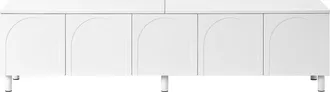 Urban Meuble Mueble tv blanco con motivo de arcos 5 puertas y patas de metal 180cm