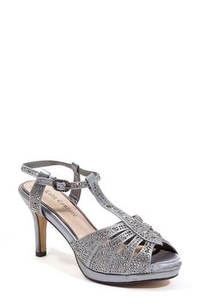 Lady Couture Midnight Rhinestone Sandal in Pewter at Nordstrom Rack, Size 7-7.5Us / 38Eu