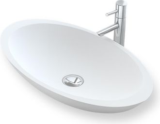 Ambra Ambra - Colecci&oacute;n Fiona - Lavabo Ovalado De Superficie S&oacute;lida 60 Cm