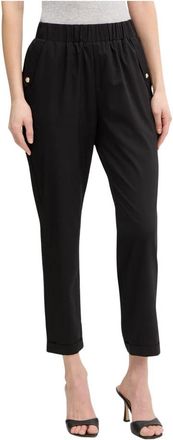 Liu Jo Cropped Broeken - Dames - Vrijetijds broeken - Zwart - L - Katoen - Broeken