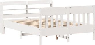 vidaXL Bed Frame without Mattress White 135x190 cm Double Solid Wood Pine Vidaxl