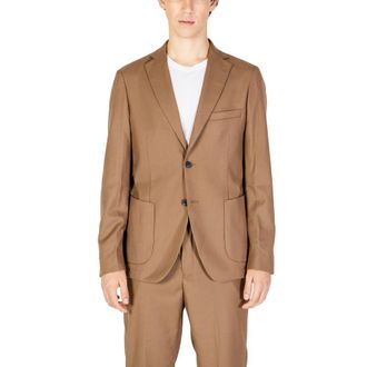 Hamaki-Ho Mens Twopiece Suit Brown Cotton - Tan - Size EU 54 (Mens)