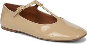 Franco Sarto Marylee T-Strap Flat in Nude Beige at Nordstrom Rack, Size 6.5