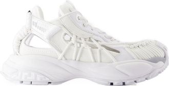 Versace Womens Calfskin Leather Low Top Sneaker White