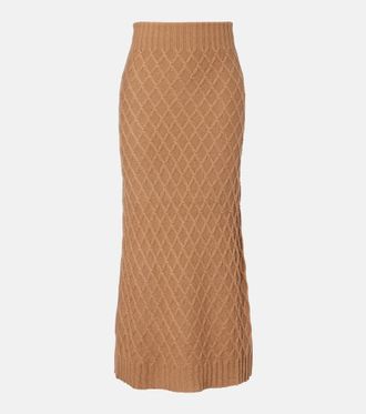 Max Mara Po knitted camel hair maxi skirt