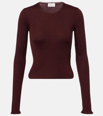 Saint Laurent Ribbed-knit wool, cashmere, and silk top