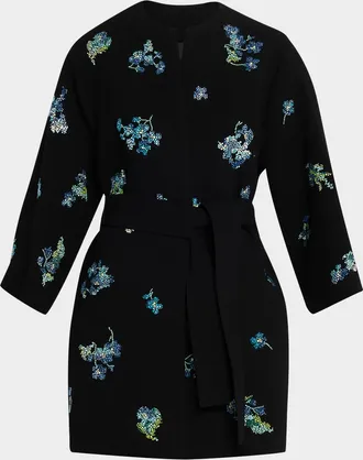 Libertine - Libertine Bluebell Lane Embellished Cashmere Belted Open Coat