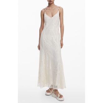 Desigual Devor&eacute; Lace Maxi Dress in White at Nordstrom, Size Small