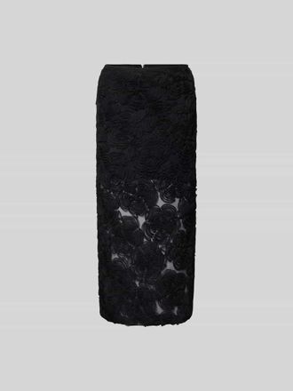 Rotate Midirock mit floralen Applikationen in Black, Gr&ouml;&szlig;e 34