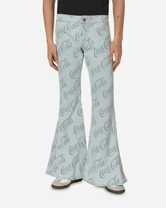ERL Coca-Cola Jacquard Denim Flare Pants Grey
