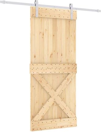 vidaXL Puerta Corredera Con Herrajes Madera Maciza De Pino 90x210 Cm Vidaxl