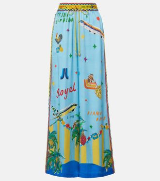 Alemais Al&eacute;mais Pantalones anchos en sat&eacute;n de seda