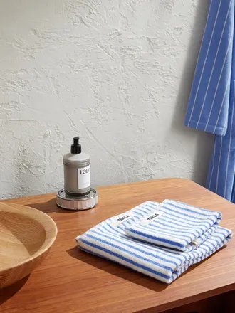 Tekla Set-of-Three Logo-Appliqu&eacute;d Striped Organic Cotton-Terry Towels