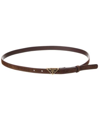 Prada Logo Suede Belt