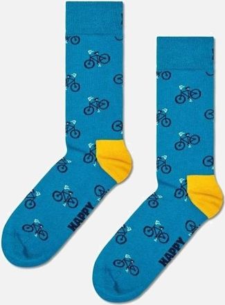 Happy Socks Mens Bike Socks, Turquoise - Blue/Blue - Size: 7/7.5/8/8.5/5/5.5/6.5/6