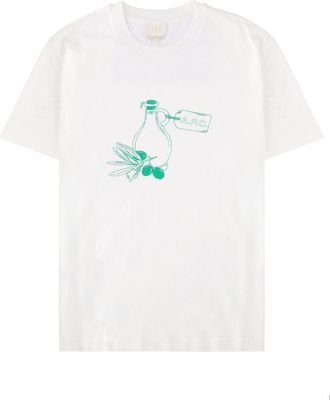 A.P.C. White Graphic Crew Neck T-Shirt