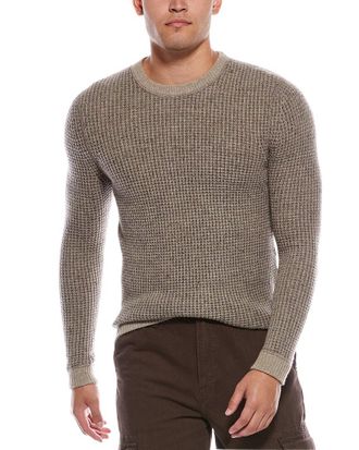 Autumn Cashmere Wool & Cashmere-Blend Waffle Crewneck Sweater