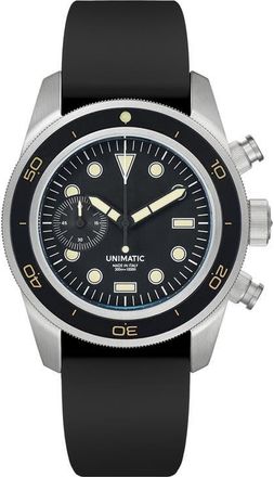 Unimatic Diving Heritage Chronograph Diving Watch, 41.5mm in Black at Nordstrom