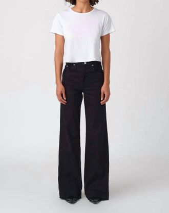 Amo Frida Wide Leg Jeans In Black Oak