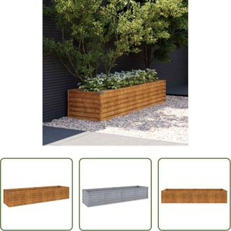 vidaXL Letto rialzato da giardino - Letto rialzato da giardino 194x50x36 cm in acciaio Corten