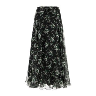 Dolce & Gabbana Maxi Skirts, female, Multicolor, Size: S Printed silk skirt