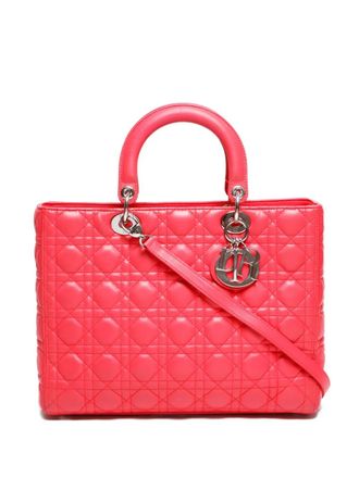 Dior 2000s Cannage Lambskin satchel bag - women - Lambskin - One Size - Pink