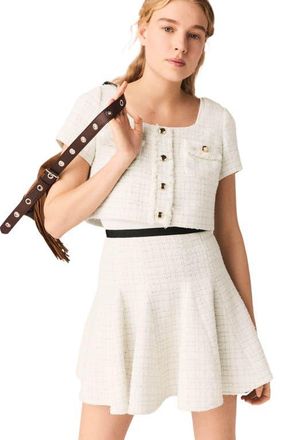 Maje 2-in-1 tweed dress in Ecru at Nordstrom, Size 34 Eu