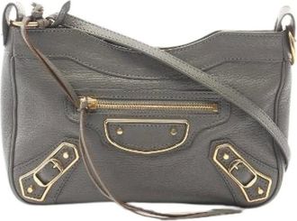 Balenciaga Pre-owned Metallic Edge Leather Shoulder Bag - - Pre-owned - Donna - Grigio - ONE SIZE