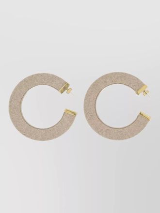Jacquemus linu linen hoop earrings gold detail