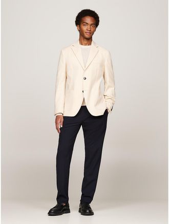 Tommy Hilfiger Mens Cotton-Wool Blend Casual Blazer - Beige - 38