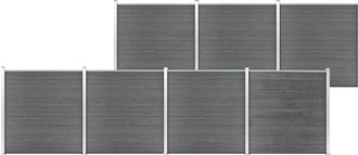 vidaXL Valla De Jard&iacute;n De Wpc Gris 1218x186 Cm Vidaxl
