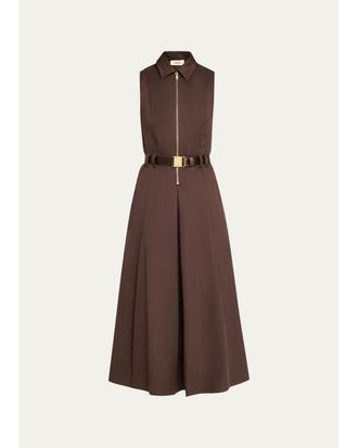 L'agence Kolton Sleeveless Belted Midi Dress